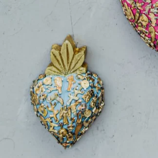Coeur serti bleu ciel () - Tienda Esquipulas