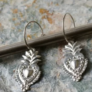 B O argent coeur fleuri () - Tienda Esquipulas