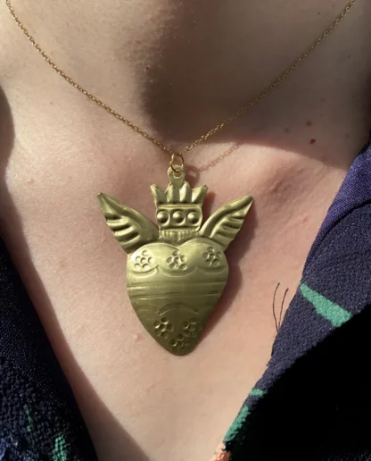 Pendentif coeur ailé - Tienda Esquipulas