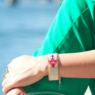 Bracelet coeur nacre () - Tienda Esquipulas