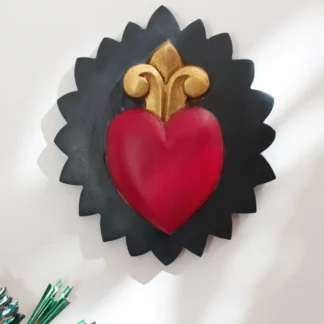 Coeur sculpté fleur lys () - Tienda Esquipulas