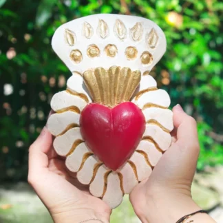 Coeur sculpté gouttes or () - Tienda Esquipulas