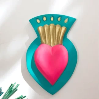 Turquoise carved heart () - Tienda Esquipulas