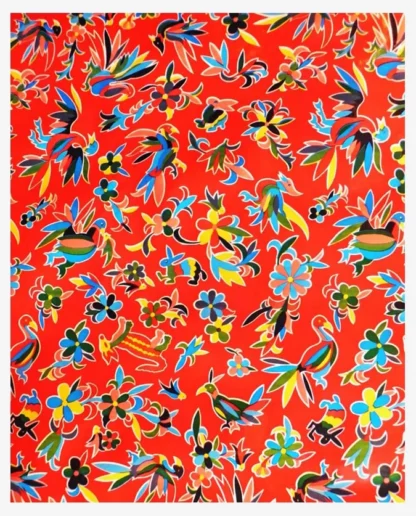 Toile cirée mexicaine Oaxaquena rouge () - Tienda Esquipulas