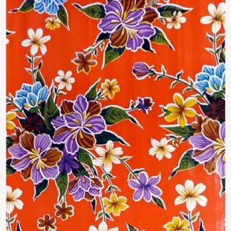 Mexican oilcloth hibiscus orange - Tienda Esquipulas