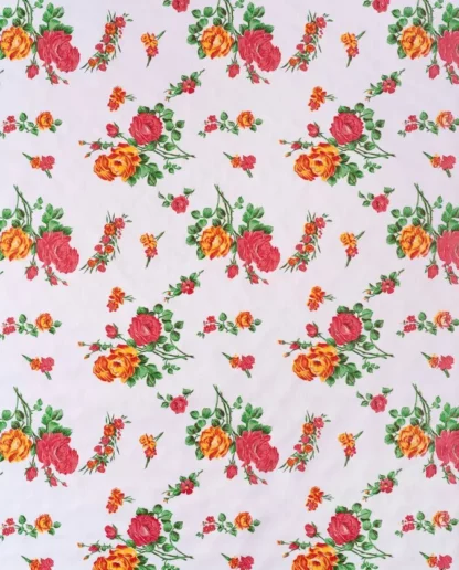 White rosedal mexican oilcloth () - Tienda Esquipulas