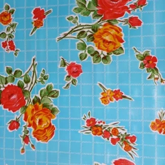 Blue rosedal mexican oilcloth - Tienda Esquipulas