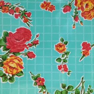 Toile cirée mexicaine rosedal menthe - Tienda Esquipulas