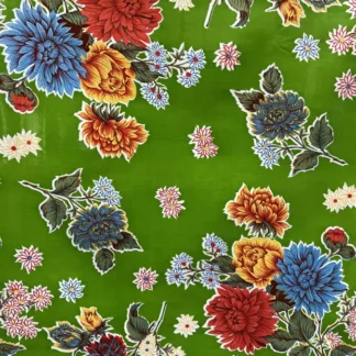 Toile cirée mexicaine Crisantemos vert - Tienda Esquipulas