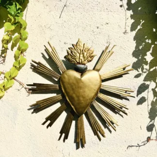 Coeur sacré vieux or (Coeur ex voto) - Tienda Esquipulas