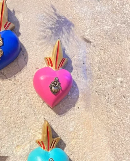 Mini coeur milagro rose (Coeur ex voto) - Tienda Esquipulas