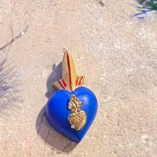 Mini coeur milagro bleu (Coeur ex voto) - Tienda Esquipulas