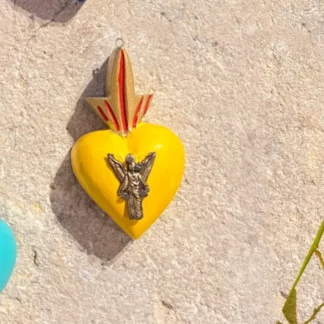 Mini coeur milagro jaune (Coeur ex voto) - Tienda Esquipulas