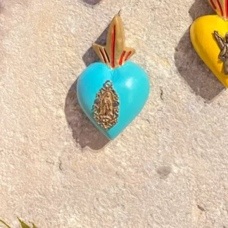 Mini coeur milagro aqua (Coeur ex voto) - Tienda Esquipulas