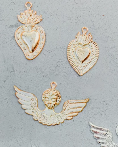 Trio milagros mexicains or (Coeur ex voto) - Tienda Esquipulas