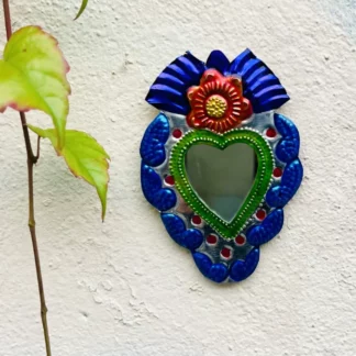 Miroir sacré panache 14cm (Coeur ex voto miroir) - Tienda Esquipulas