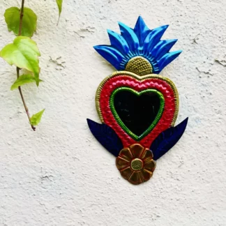 Miroir fleur exotique (Coeur ex voto miroir) - Tienda Esquipulas
