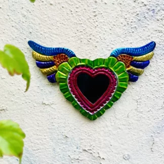 Miroir Ailes d'ange (Coeur ex voto miroir) - Tienda Esquipulas