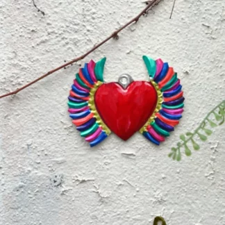 Winged ex-voto heart