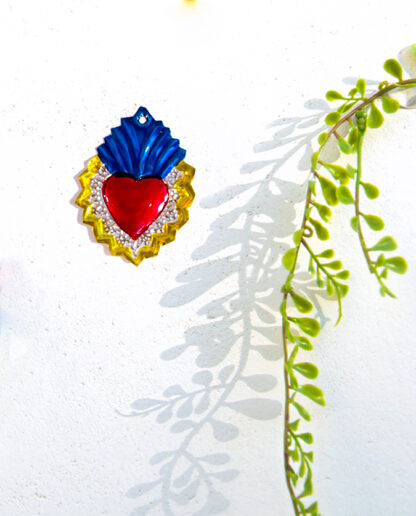 Coeur ex-voto plumes bleu (Coeur ex voto) - Tienda Esquipulas