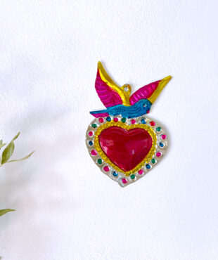 Coeur ex-voto ailes roses (Coeur ex voto) - Tienda Esquipulas