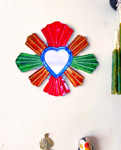 Miroir coeur sacré étoile (Coeur ex voto miroir) - Tienda Esquipulas