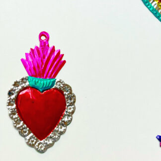 Coeur bord de fleurs (Coeur ex voto scaled) - Tienda Esquipulas