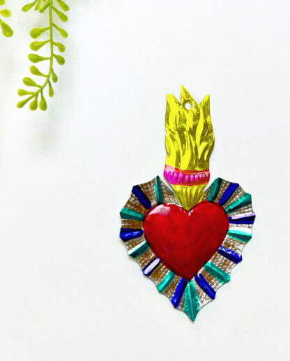 Golden flame ex-voto heart