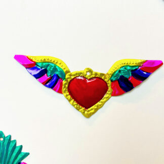 Coeur mexicain ailé (Ex voto mexicain scaled) - Tienda Esquipulas