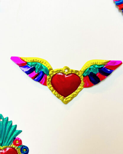 Coeur mexicain ailé (Ex voto mexicain scaled) - Tienda Esquipulas