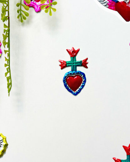 Mini heart flowered cross