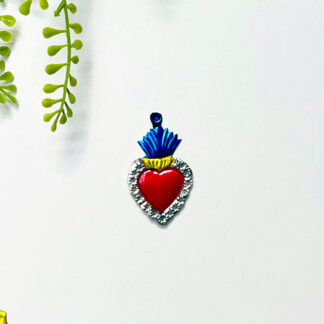 Mini coeur flamme bleue (Coeur ex voto) - Tienda Esquipulas
