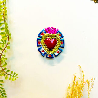 Coeur ex-voto merlons bleu (Coeur ex voto) - Tienda Esquipulas