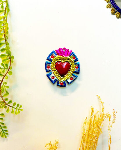 Coeur ex-voto merlons bleu (Coeur ex voto) - Tienda Esquipulas