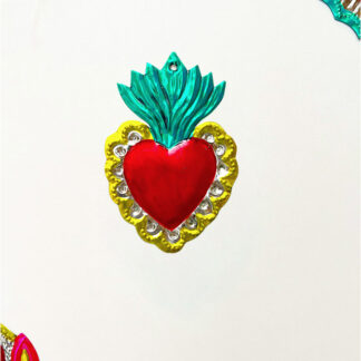 Coeur sacré flamme verte (Coeur ex voto) - Tienda Esquipulas