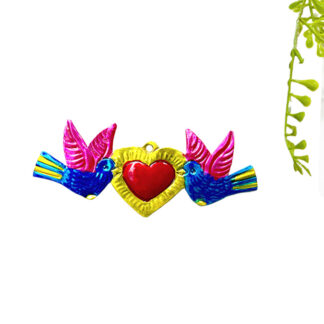 Coeur deux colombes bleues (Coeur ex voto) - Tienda Esquipulas