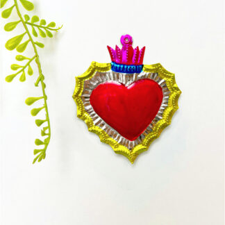 Ex-voto heart Yellow crown (Coeur ex voto) - Tienda Esquipulas