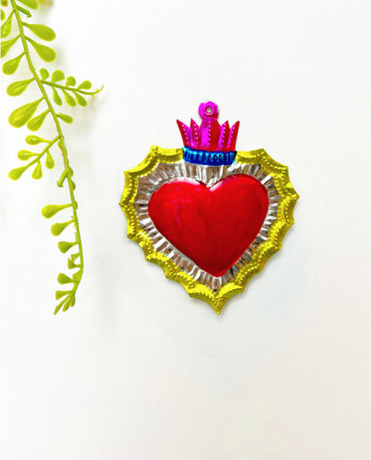 Coeur ex-voto Couronne jaune (Coeur ex voto) - Tienda Esquipulas