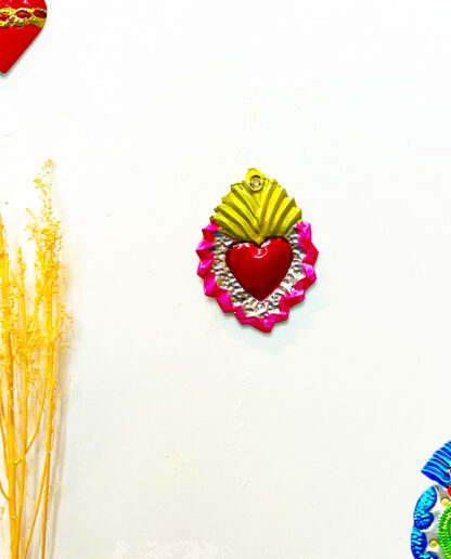 Coeur ex-voto  zigzag rose (Coeur ex voto) - Tienda Esquipulas