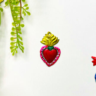 Coeur mexicain flamme or (Coeur ex voto) - Tienda Esquipulas