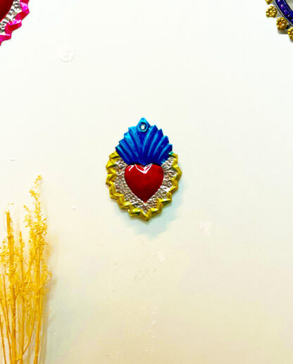 Coeur ex-voto plumes bleu (Coeur ex voto) - Tienda Esquipulas