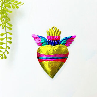 Yellow heart wings and crown
