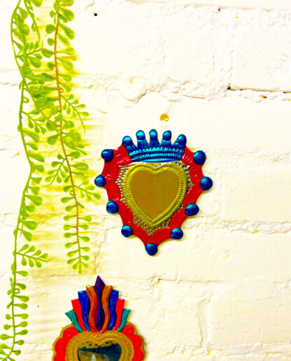 Red double crown sacred heart mirror
