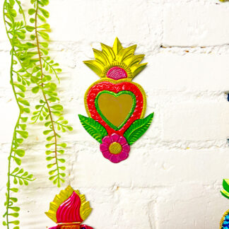 Fuschia exotic flower mirror
