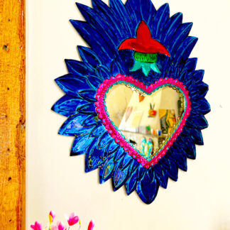 Miroir ex-voto mega bleu (Miroir mural) - Tienda Esquipulas