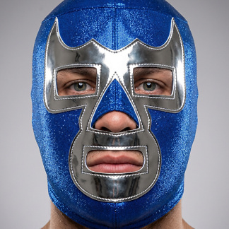 Masque de lucha libre Blue Demon, fabriqué à la main au Mexique