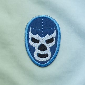 Patch brodé lucha libre Blue Demon, fabriqué à la main au Mexique