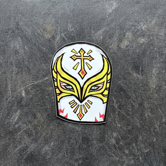 Sticker masque de luchador El Templario, création Dr. Rabias