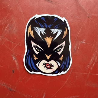 Sticker masque de luchadora Sexy Star, création Dr. Rabias