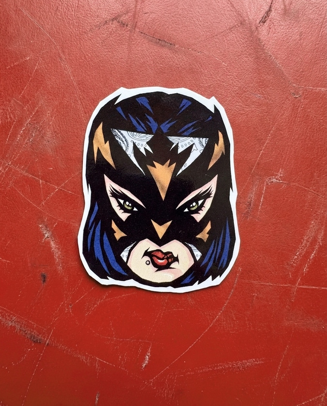 Sticker masque de luchadora Sexy Star, création Dr. Rabias